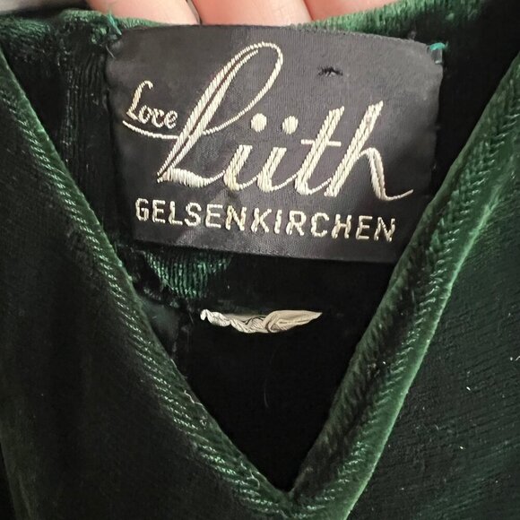 Vintage 1950s Swing Dress Velvet Mini Midi Old Money Luxury Mid Century 40s 50s - Picture 6 of 8